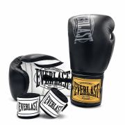 Боксёрские перчатки с шнуровкой Everlast - кожа